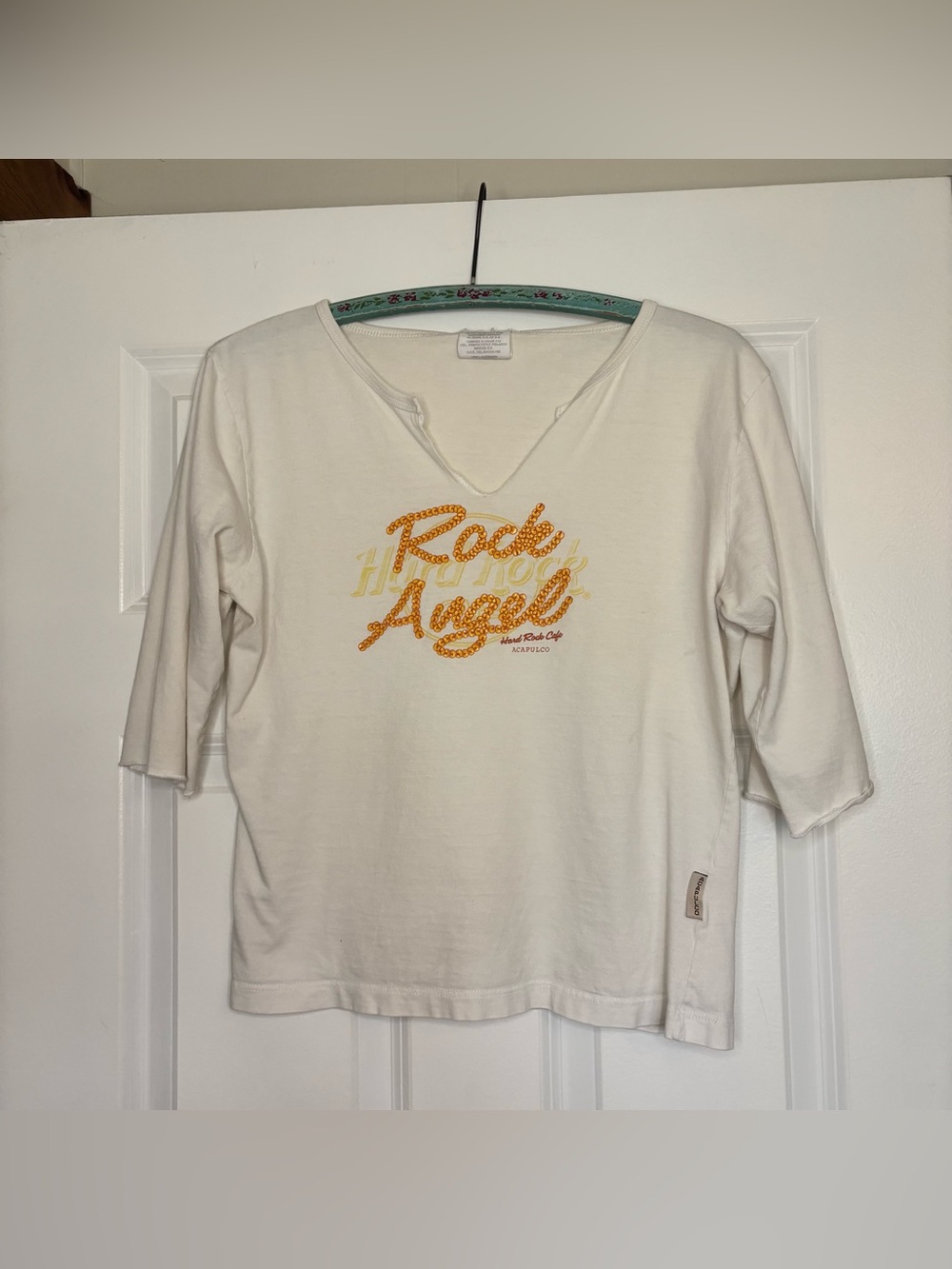 Y2K Rock Angel Hard Rock Tee From Acapulco Baby Fit Marked XL